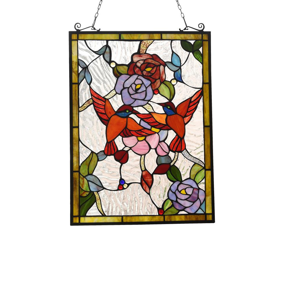 Lighting SERENADE Tiffany-style Animal Design Window Panel 18" x 25"