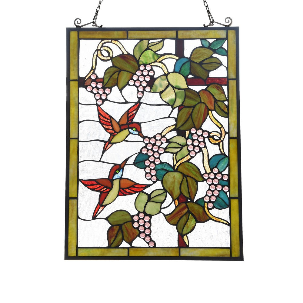 Lighting VINEYARD Tiffany-style Animal Design Window Panel 18" x 25"