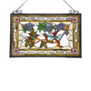 Lighting GREETING BIRDS Tiffany-style Animal Design Window Panel 32" x 21"