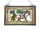 Lighting GREETING BIRDS Tiffany-style Animal Design Window Panel 32" x 21"