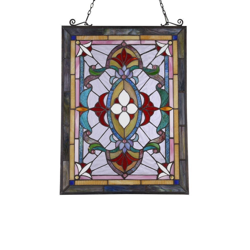 Lighting AYLEE Tiffany-style Victorian Design Window Panel 18’’ x 25’’ CHL-CH3P203RV25-GPN