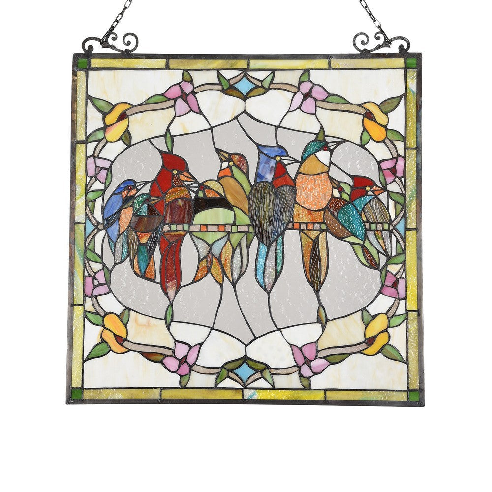 Lighting KUNO Tiffany-style Animal Design Window Panel 24’’ x 25’’ CHL-CH3P208AA25-GPN