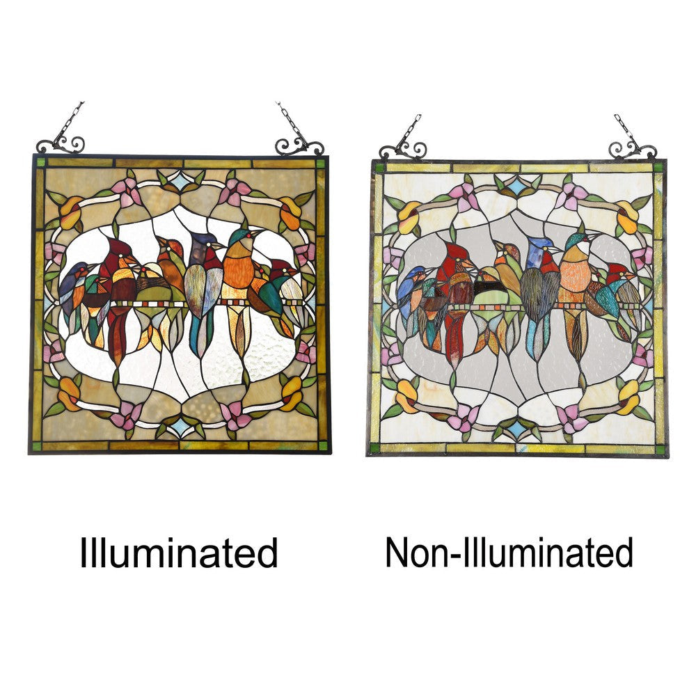 Lighting KUNO Tiffany-style Animal Design Window Panel 24’’ x 25’’ CHL-CH3P208AA25-GPN