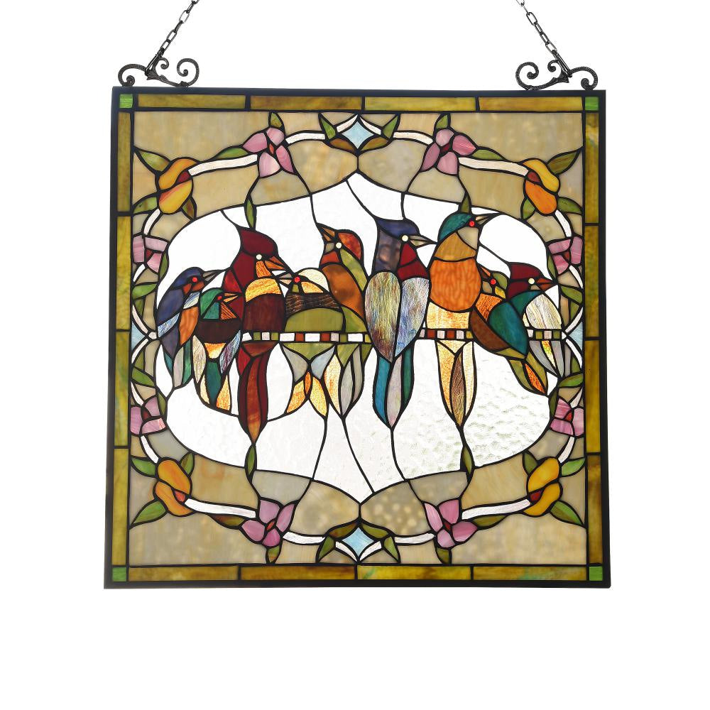 Lighting KUNO Tiffany-style Animal Design Window Panel 24" x 25"