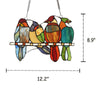 Lighting CARDINAL FAMILY Tiffany-style Animal Design Window Panel 13’’ x 9’’ CHL-CH3P216RA12-GPN