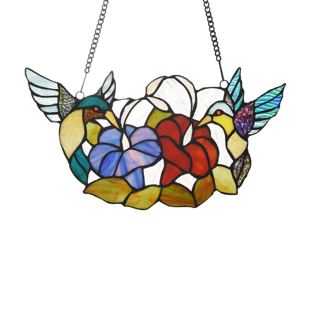 Lighting NECTAR Tiffany-style Animal Design Window Panel 15" x 8"