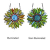 CHLOE Lighting SUNDANCE Tiffany-style Floral Stained Glass Window Panel 11’’ Height CHL-CH3P223BF11-RND