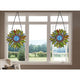 CHLOE Lighting SUNDANCE Tiffany-style Floral Stained Glass Window Panel 11’’ Height CHL-CH3P223BF11-RND