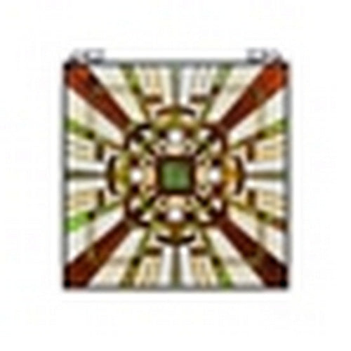 CHLOE Lighting FARLEY Mission Tiffany-Style Black Finish Window Panel 25" Wide