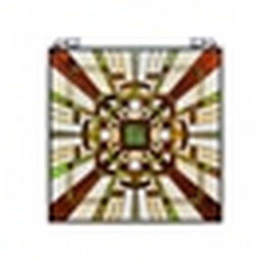 CHLOE Lighting FARLEY Mission Tiffany-Style Black Finish Window Panel 25" Wide