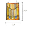 Lighting KINSEY Tiffany-style Misssion Design Window Panel 18’’ x 25’’ CHL-CH3P293MS25-GPN