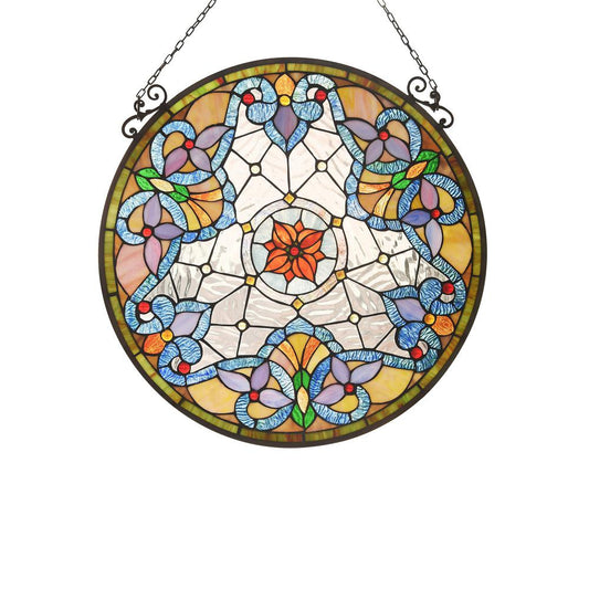 Lighting NORAH Victorian Tiffany-glass Window Panel 24" Tall