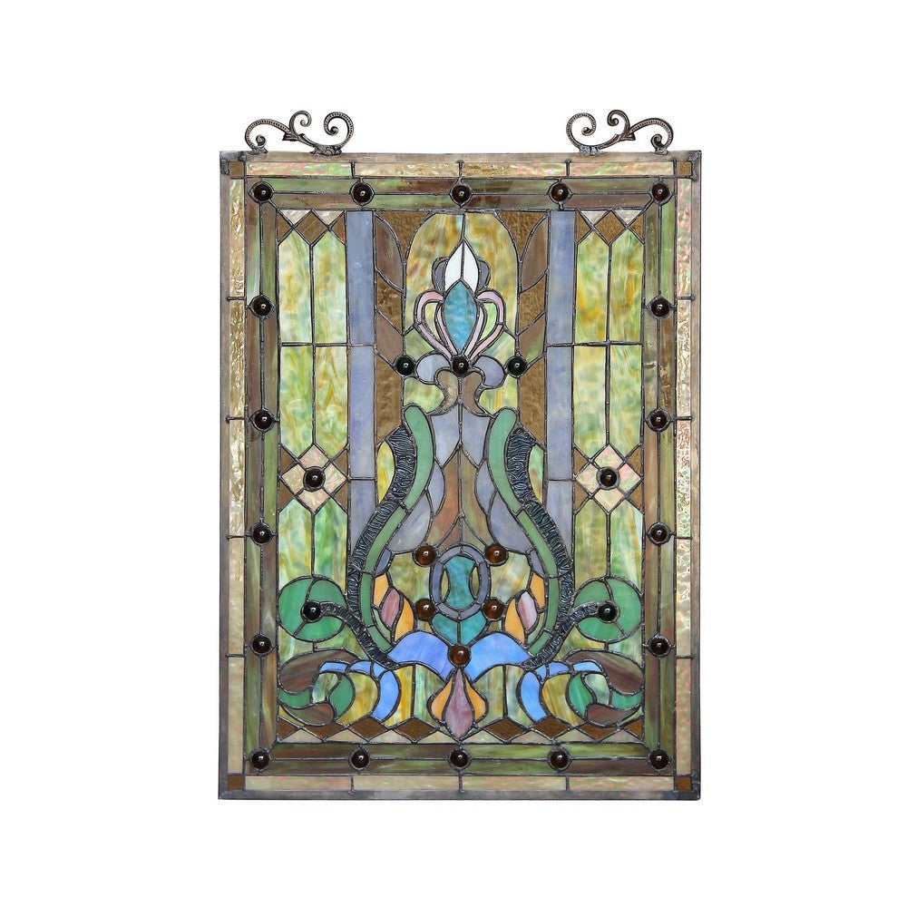 Chloe Lighting Carina Tiffany-Style Victorian Glass Window Panel 18X25.5 CHL-CH3P323VG24-GPN