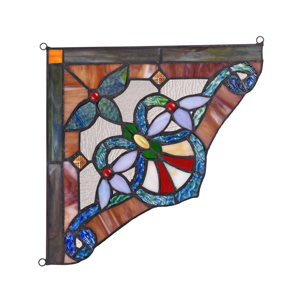 Lighting ANELISA Victorian Tiffany-glass Window Panel 10’’ Wide CHL-CH3P381BV10-CGP