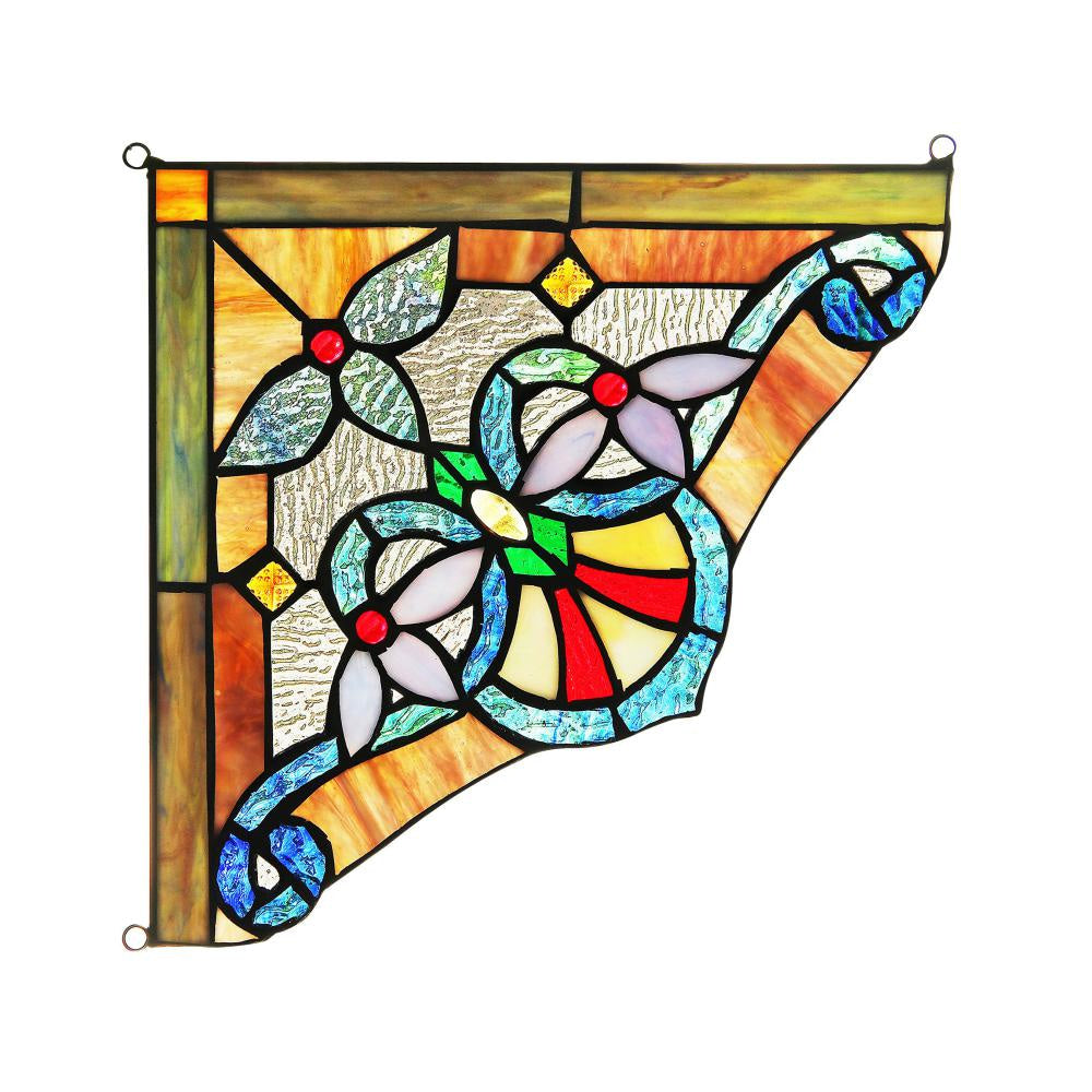 Lighting ANELISA Victorian Tiffany-glass Window Panel 10" Wide
