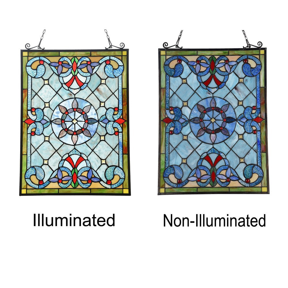 Lighting ANELISA Tiffany-style Victorian Design Window Panel 18’’ x 25’’ CHL-CH3P381VB25-GPN
