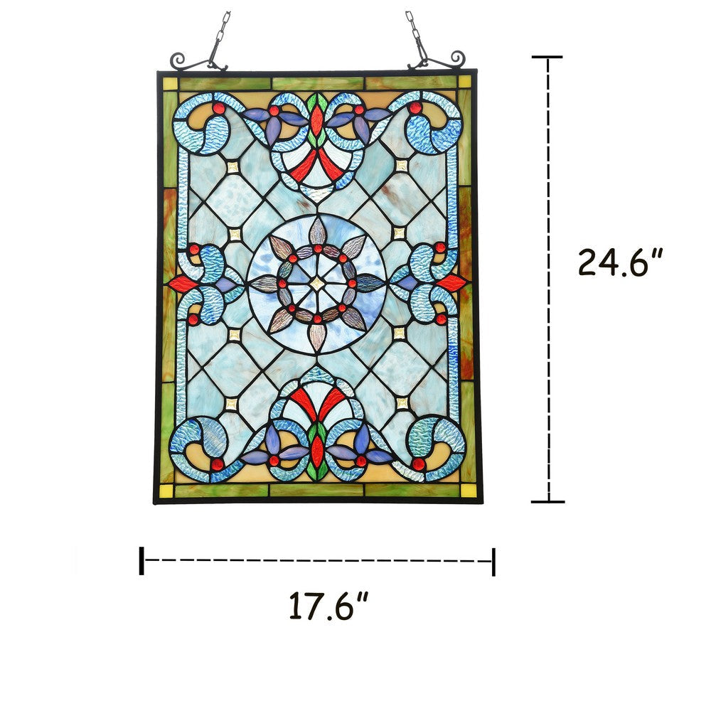 Lighting ANELISA Tiffany-style Victorian Design Window Panel 18’’ x 25’’ CHL-CH3P381VB25-GPN