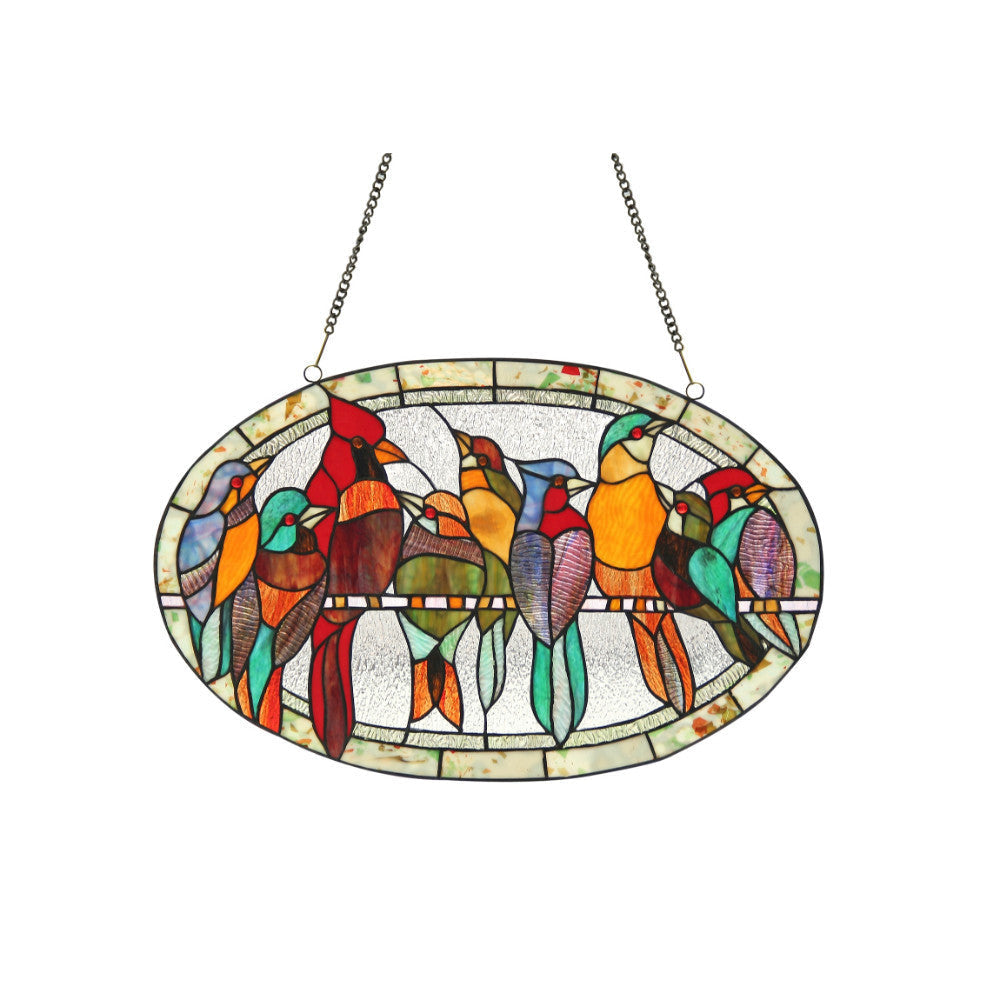 CHLOE Lighting KUNO Tiffany-glass Window Panel 23.5x15