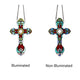 CHLOE Lighting CROSS Victorian Tiffany-style Stained Glass Window Panel 13’’ Tall CHL-CH3P501RG13-XPN