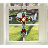 CHLOE Lighting CROSS Victorian Tiffany-style Stained Glass Window Panel 13’’ Tall CHL-CH3P501RG13-XPN
