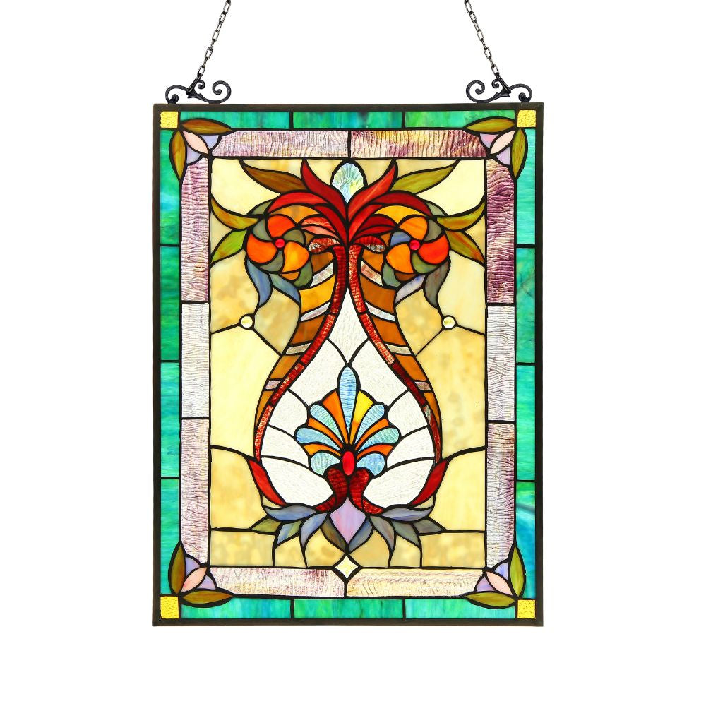 Theodore, Tiffany-Glass Victorian Window Panel 17.5X25