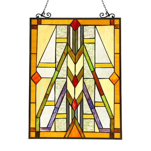 CHLOE Lighting MENAHEM Tiffany-glass Window Panel 17.5x25
