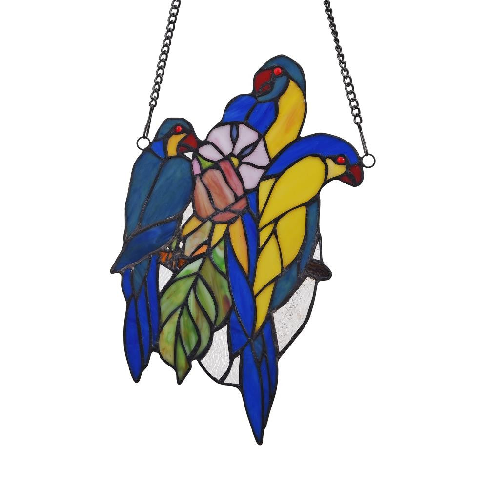 Lighting BLUETAIL Tiffany-glass Window Panel 13’’ CHL-CH3P974BA13-GPN