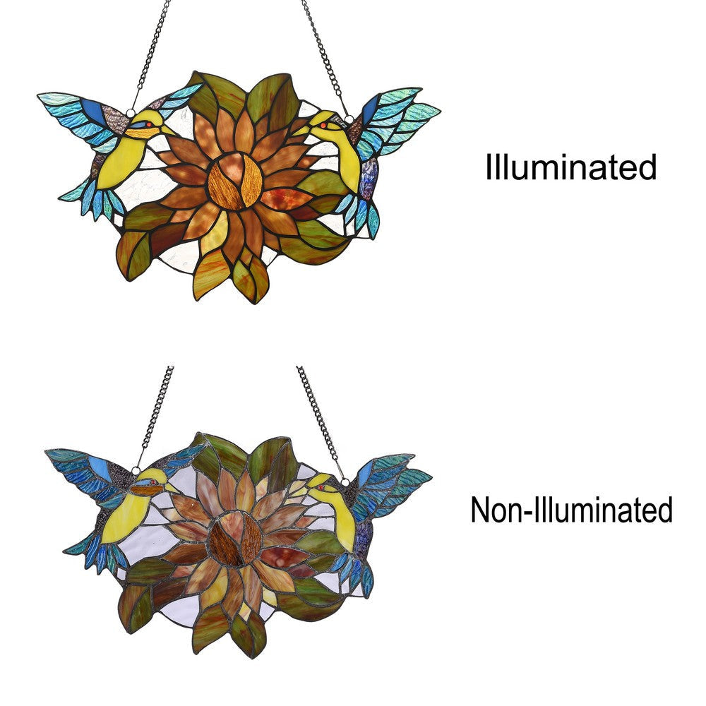 Lighting SOAR Tiffany-style Animal Design Window Panel 21’’ x 12’’ CHL-CH3P975BA21-GPN