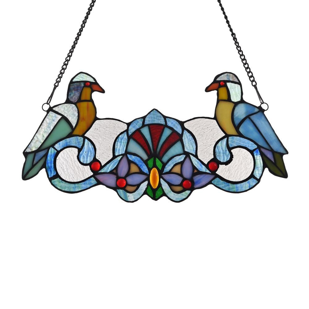 Lighting PERCH Tiffany-glass Window Panel 16x21 CHL-CH3P977BA16-GPN