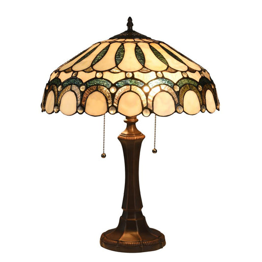 Lighting CLAUDE Tiffany-style 2 Light Victorian Table Lamp 17" Shade