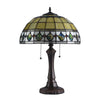Lighting DOUGAL Tiffany-style 2 Light Geometric Table Lamp 16’’ Shade CHL-CH3T037AG16-TL2