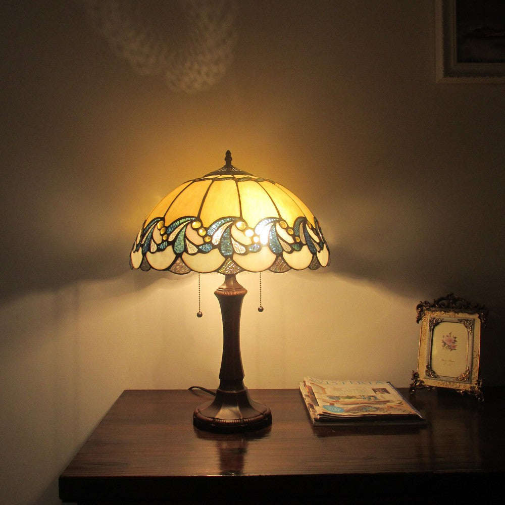 Lighting EFFIE Tiffany-style 2 Light Victorian Table Lamp 16’’ Shade CHL-CH3T040AV16-TL2