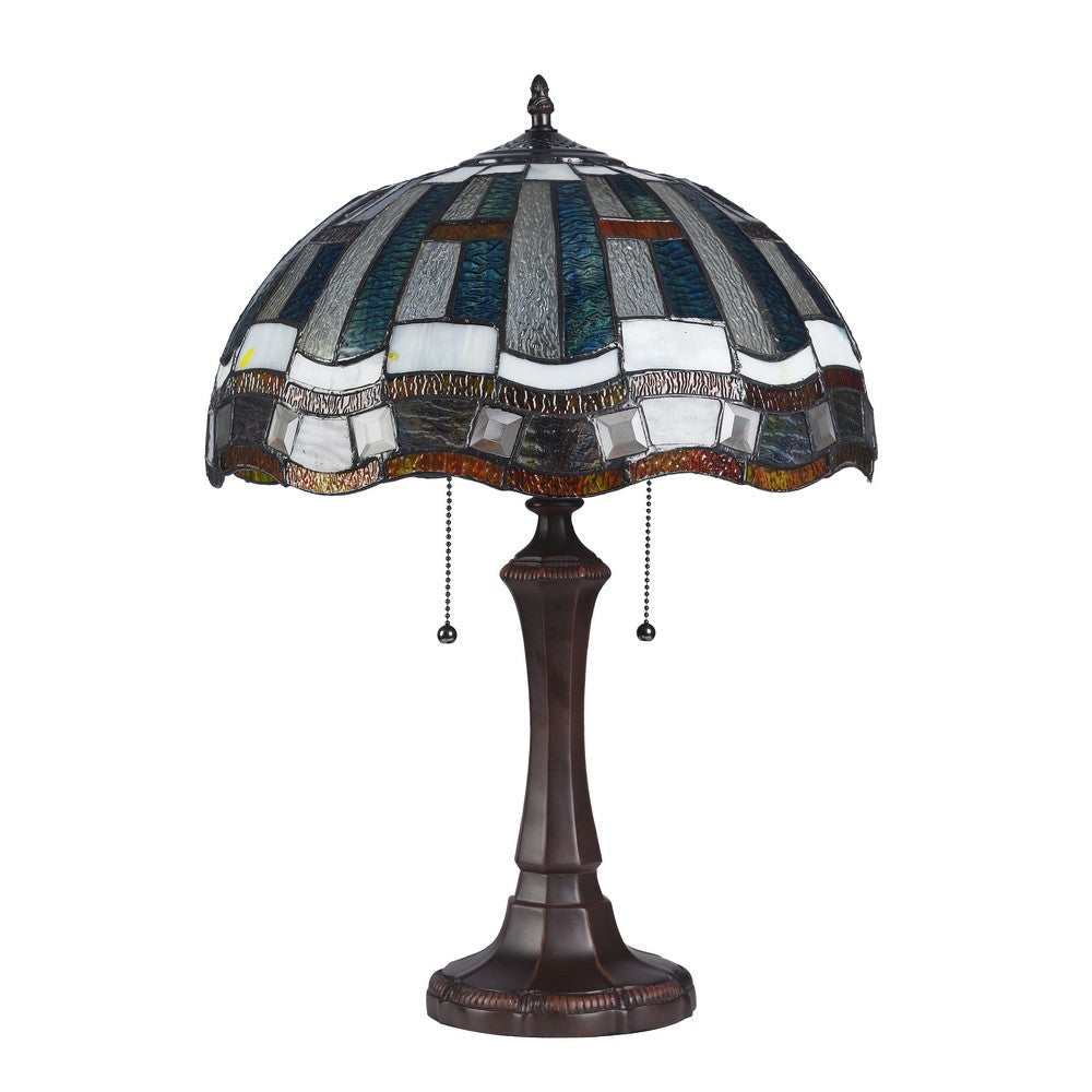 Lighting DENBY Tiffany-style 2 Light Mission Table Lamp 16’’ Shade CHL-CH3T051CM16-TL2