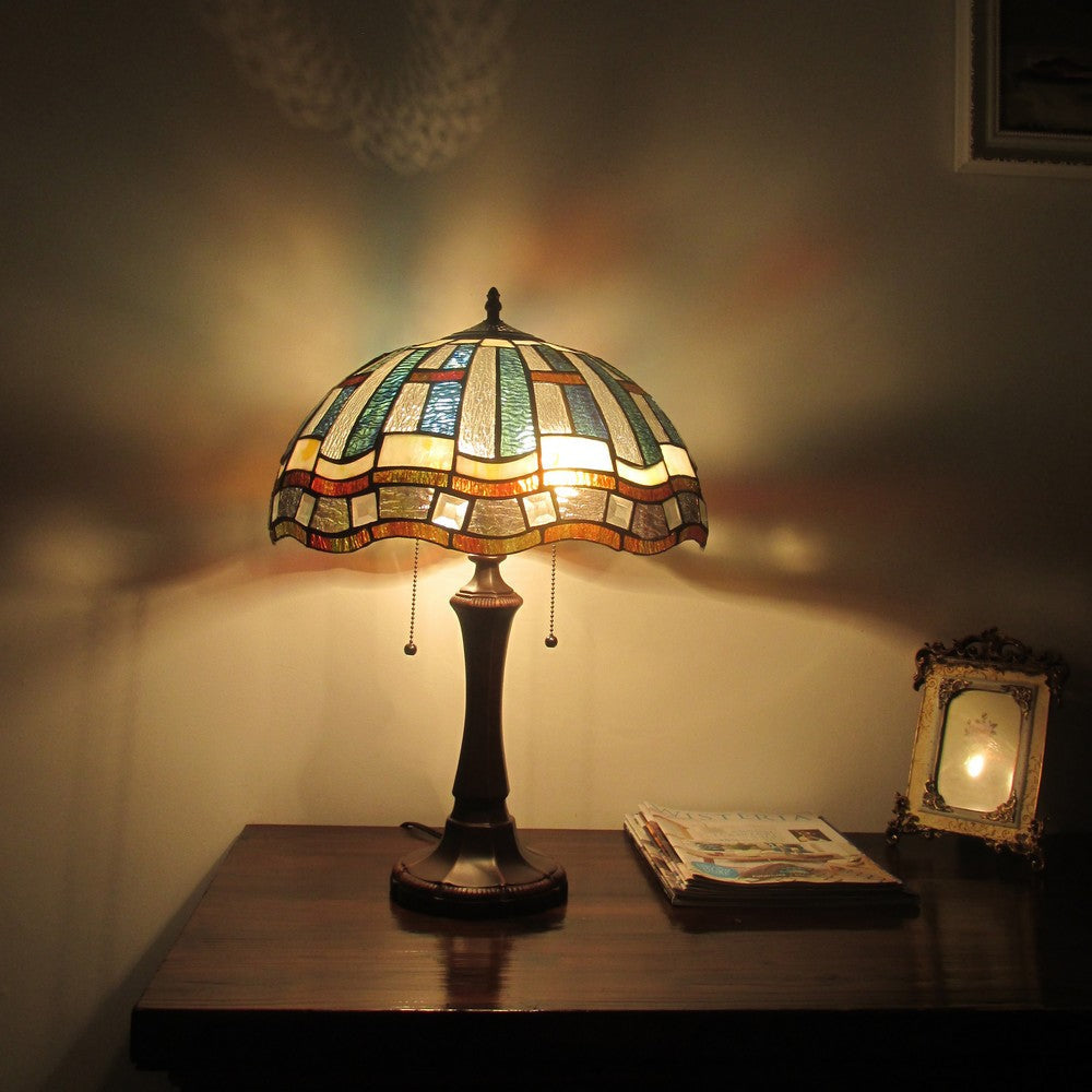 Lighting DENBY Tiffany-style 2 Light Mission Table Lamp 16’’ Shade CHL-CH3T051CM16-TL2