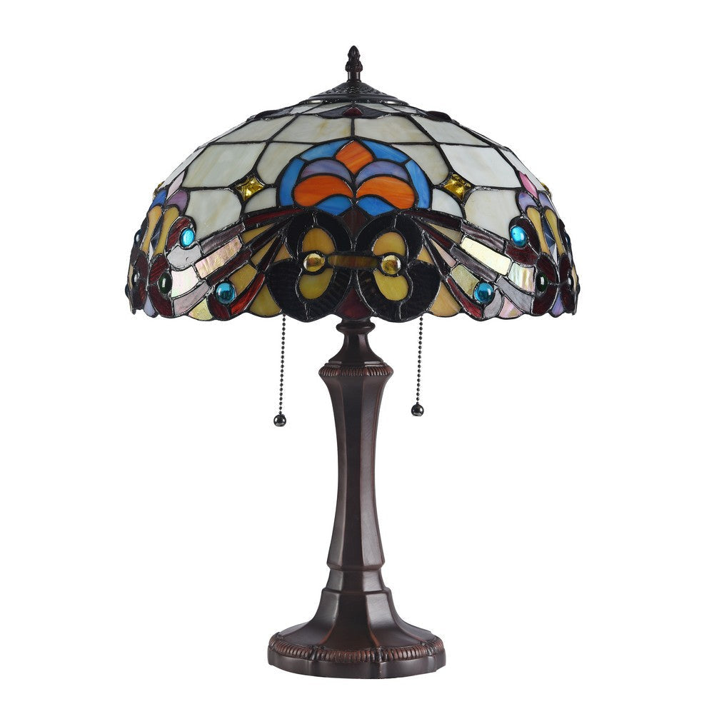 Lighting FLORENCE Tiffany-style 2 Light Victorian Table Lamp 16’’ Shade CHL-CH3T074OV16-TL2