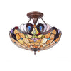 Lighting ANNA Victorian 2 Light Dark Bronze Semi-flush Ceiling Fixture 16’’ Wide CHL-CH3T083AV16-UF2