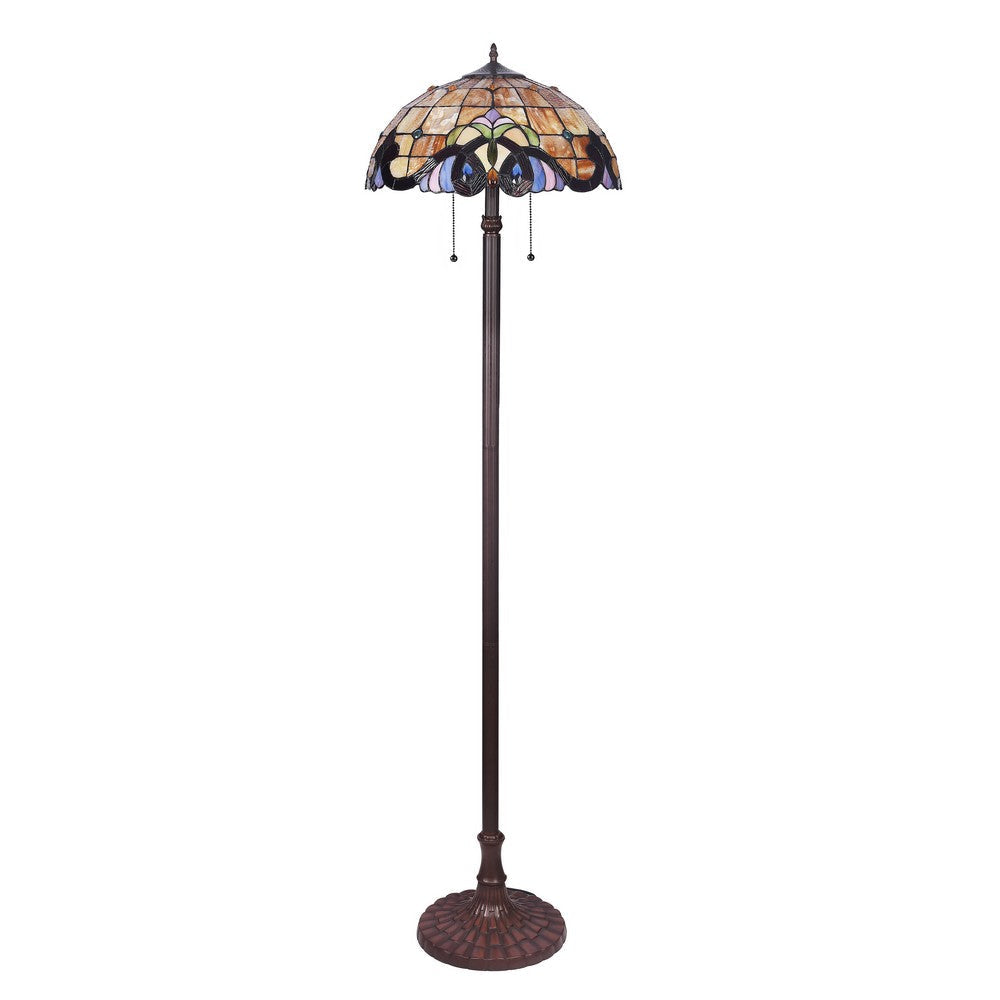 Lighting ANNA Victorian 2 Light Dark Bronze Floor Lamp 18’’ Wide CHL-CH3T083AV18-FL2