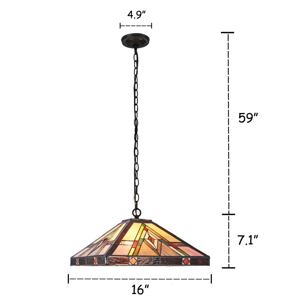 Lighting MANNIX Mission 2 Light Blackish Bronze Ceiling Pendant 16’’ Wide CHL-CH3T103AM16-DH2