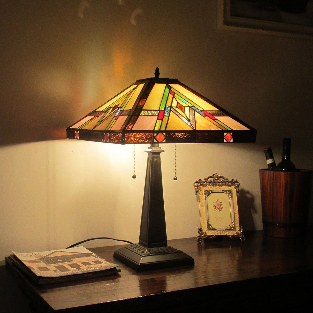 Lighting MANNIX Mission 2 Light Blackish Bronze Table Lamp 16’’ Wide CHL-CH3T103AM16-TL2