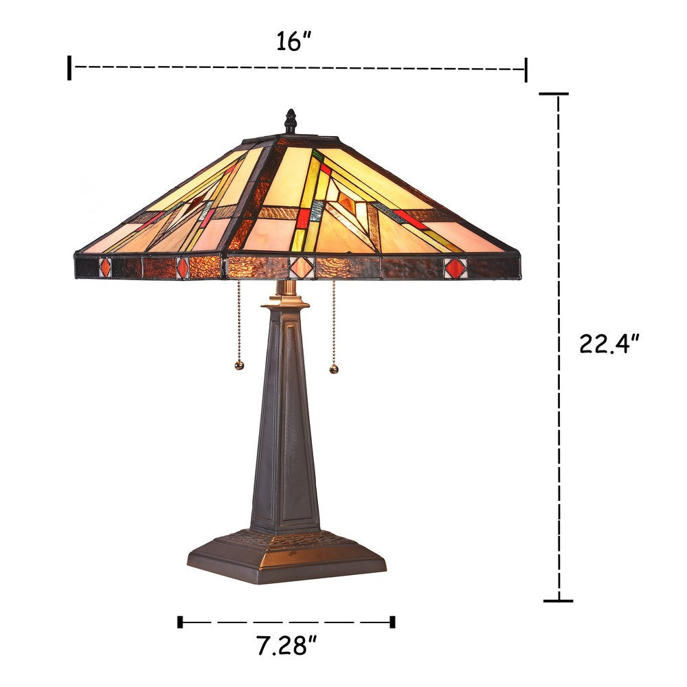 Lighting MANNIX Mission 2 Light Blackish Bronze Table Lamp 16’’ Wide CHL-CH3T103AM16-TL2