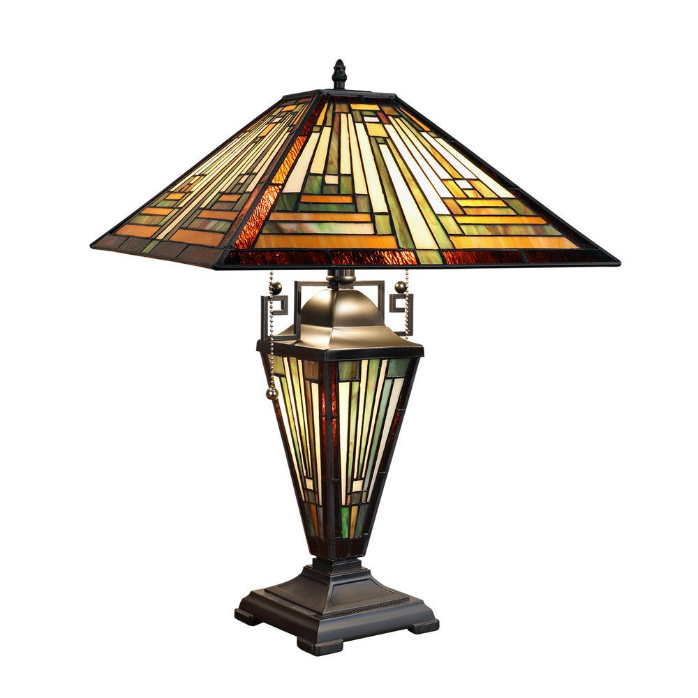 CH3T118AM16-DT3 Blackish Bronze Double Lit Table Lamp
