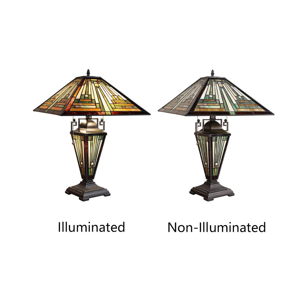 CH3T118AM16-DT3 Blackish Bronze Double Lit Table Lamp