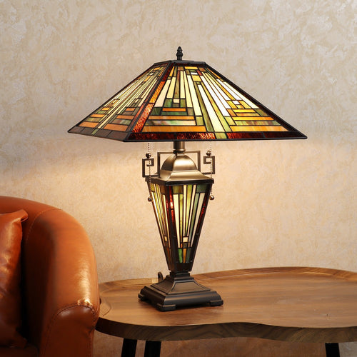 CH3T118AM16-DT3 Blackish Bronze Double Lit Table Lamp