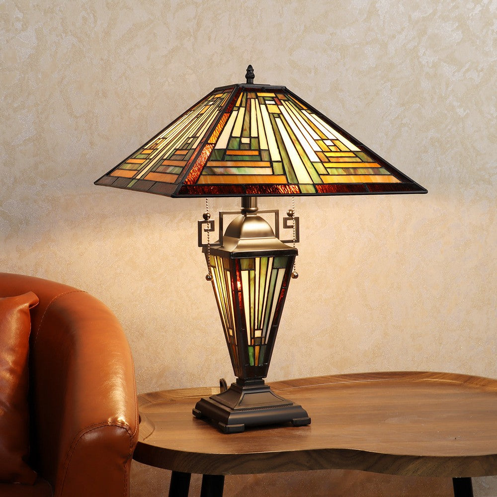 CH3T118AM16-DT3 Blackish Bronze Double Lit Table Lamp