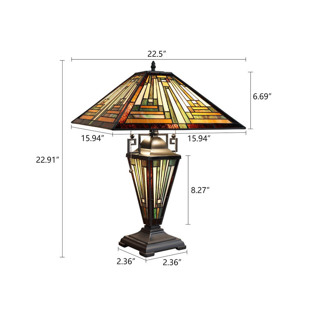 CH3T118AM16-DT3 Blackish Bronze Double Lit Table Lamp