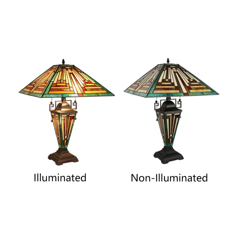 CH3T118GM16-DT3 Blackish Bronze Double Lit Table Lamp
