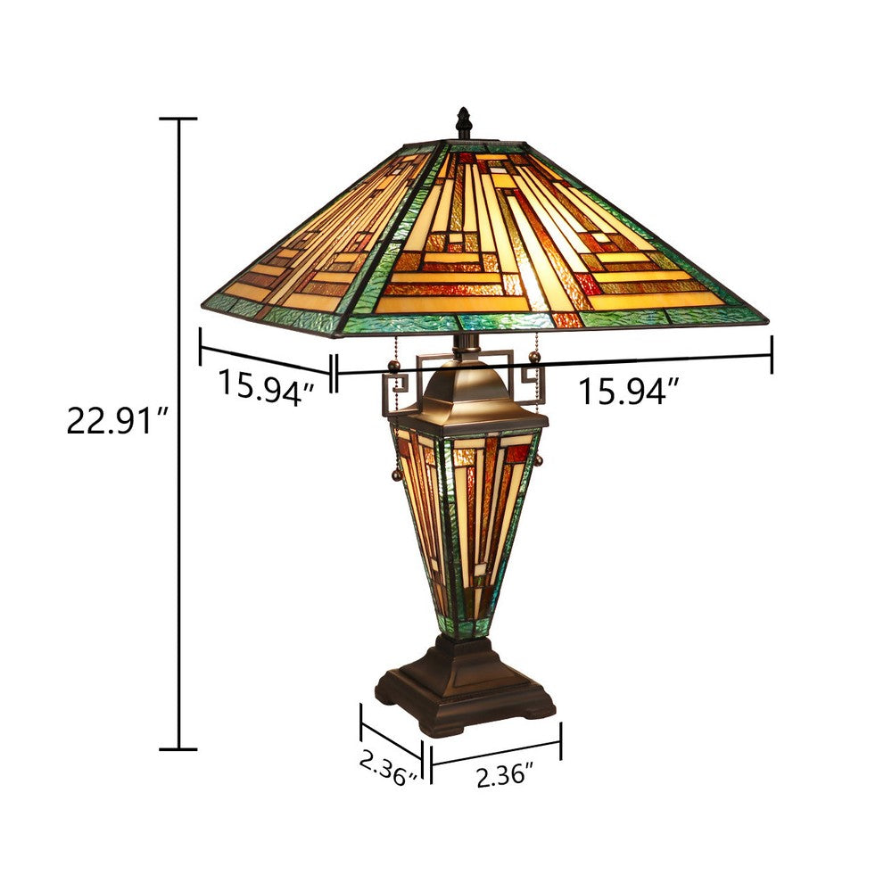 CH3T118GM16-DT3 Blackish Bronze Double Lit Table Lamp