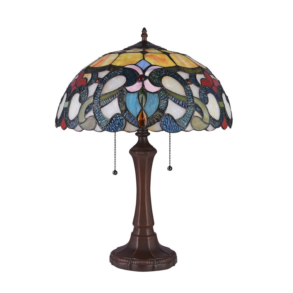 Lighting AUGUST Tiffany-style Dark Bronze 2 Light Victorian Table Lamp 16’’ Shade CHL-CH3T137BV16-TL2