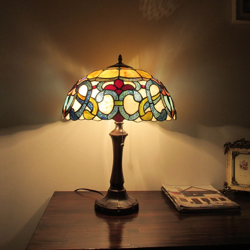 Lighting AUGUST Tiffany-style Dark Bronze 2 Light Victorian Table Lamp 16’’ Shade CHL-CH3T137BV16-TL2
