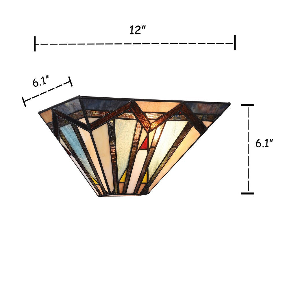 Lighting MANTON Mission 1 Light Textured Black Wall Sconce 12’’ Wide CHL-CH3T168BM12-WS1